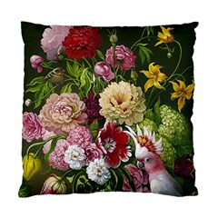 Parrot Painting Flower Art Standard Cushion Case (one Side) by Cemarart