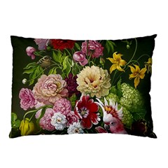 Parrot Painting Flower Art Pillow Case by Cemarart