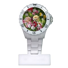 Parrot Painting Flower Art Plastic Nurses Watch