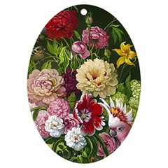 Parrot Painting Flower Art Uv Print Acrylic Ornament Oval by Cemarart