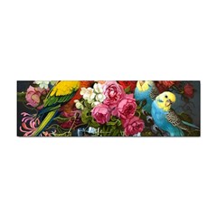 Flower And Parrot Art Flower Painting Sticker (bumper)