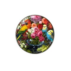 Flower And Parrot Art Flower Painting Hat Clip Ball Marker by Cemarart