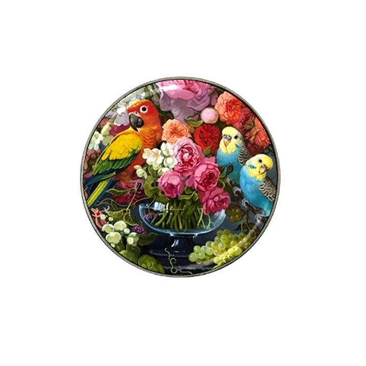 Flower And Parrot Art Flower Painting Hat Clip Ball Marker