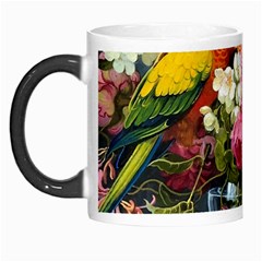 Flower And Parrot Art Flower Painting Morph Mug by Cemarart