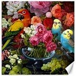 Flower And Parrot Art Flower Painting Canvas 20  x 20  19 x19.27  Canvas - 1