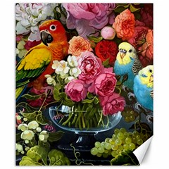 Flower And Parrot Art Flower Painting Canvas 20  X 24  by Cemarart