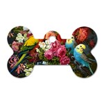 Flower And Parrot Art Flower Painting Dog Tag Bone (One Side) Front