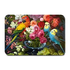 Flower And Parrot Art Flower Painting Plate Mats by Cemarart