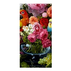 Flower And Parrot Art Flower Painting Shower Curtain 36  X 72  (stall)  by Cemarart