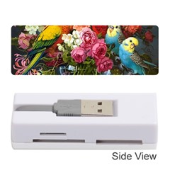 Flower And Parrot Art Flower Painting Memory Card Reader (stick) by Cemarart