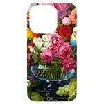 Flower And Parrot Art Flower Painting iPhone 14 Pro Black UV Print Case Front