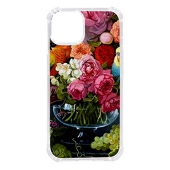 Flower And Parrot Art Flower Painting Iphone 14 Tpu Uv Print Case by Cemarart