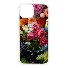 Flower And Parrot Art Flower Painting Iphone 13 Tpu Uv Print Case by Cemarart