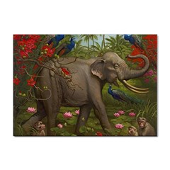 Jungle Of Happiness Painting Peacock Elephant Sticker A4 (10 Pack) by Cemarart