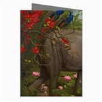 Jungle Of Happiness Painting Peacock Elephant Greeting Cards (Pkg of 8) Right