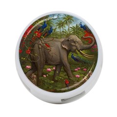 Jungle Of Happiness Painting Peacock Elephant 4-port Usb Hub (two Sides) by Cemarart