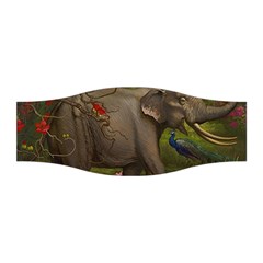 Jungle Of Happiness Painting Peacock Elephant Stretchable Headband by Cemarart