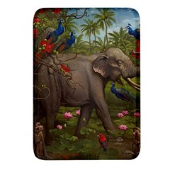 Jungle Of Happiness Painting Peacock Elephant Rectangular Glass Fridge Magnet (4 Pack) by Cemarart