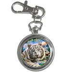 White Tiger Peacock Animal Fantasy Water Summer Key Chain Watches Front