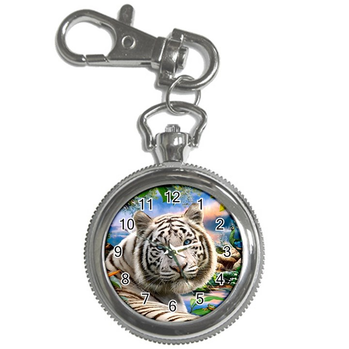 White Tiger Peacock Animal Fantasy Water Summer Key Chain Watches