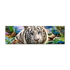 White Tiger Peacock Animal Fantasy Water Summer Sticker (bumper) by Cemarart