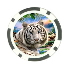 White Tiger Peacock Animal Fantasy Water Summer Poker Chip Card Guard