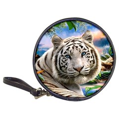 White Tiger Peacock Animal Fantasy Water Summer Classic 20-cd Wallets by Cemarart