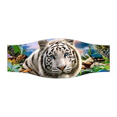 White Tiger Peacock Animal Fantasy Water Summer Stretchable Headband by Cemarart