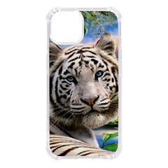 White Tiger Peacock Animal Fantasy Water Summer Iphone 14 Tpu Uv Print Case by Cemarart