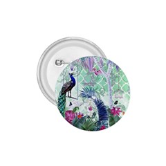 Peacock Parrot Bird Pattern Exotic Summer Green Flower Jungle Paradise 1 75  Buttons by Cemarart