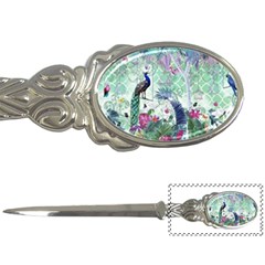 Peacock Parrot Bird Pattern Exotic Summer Green Flower Jungle Paradise Letter Opener by Cemarart