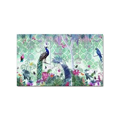 Peacock Parrot Bird Pattern Exotic Summer Green Flower Jungle Paradise Sticker Rectangular (100 Pack) by Cemarart