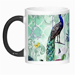 Peacock Parrot Bird Pattern Exotic Summer Green Flower Jungle Paradise Morph Mug by Cemarart