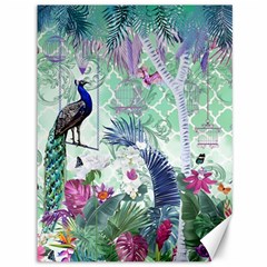 Peacock Parrot Bird Pattern Exotic Summer Green Flower Jungle Paradise Canvas 36  X 48  by Cemarart