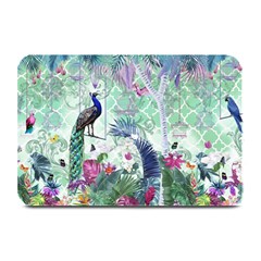 Peacock Parrot Bird Pattern Exotic Summer Green Flower Jungle Paradise Plate Mats by Cemarart