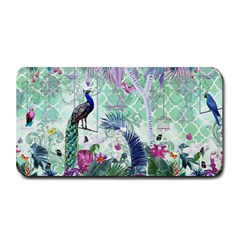 Peacock Parrot Bird Pattern Exotic Summer Green Flower Jungle Paradise Medium Bar Mat by Cemarart