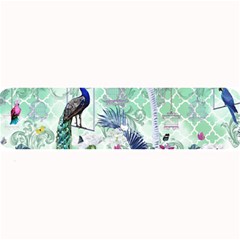 Peacock Parrot Bird Pattern Exotic Summer Green Flower Jungle Paradise Large Bar Mat by Cemarart