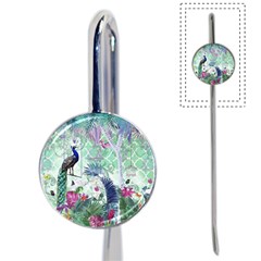 Peacock Parrot Bird Pattern Exotic Summer Green Flower Jungle Paradise Book Mark by Cemarart