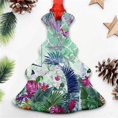 Peacock Parrot Bird Pattern Exotic Summer Green Flower Jungle Paradise Ornament (christmas Tree)  by Cemarart