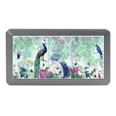 Peacock Parrot Bird Pattern Exotic Summer Green Flower Jungle Paradise Memory Card Reader (mini) by Cemarart