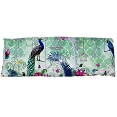 Peacock Parrot Bird Pattern Exotic Summer Green Flower Jungle Paradise Body Pillow Case Dakimakura (two Sides) by Cemarart