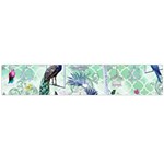 Peacock Parrot Bird Pattern Exotic Summer Green Flower Jungle Paradise Large Premium Plush Fleece Scarf  Front