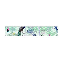 Peacock Parrot Bird Pattern Exotic Summer Green Flower Jungle Paradise Premium Plush Fleece Scarf (mini) by Cemarart