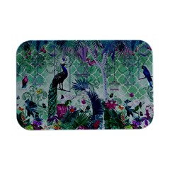 Peacock Parrot Bird Pattern Exotic Summer Green Flower Jungle Paradise Open Lid Metal Box (silver)  