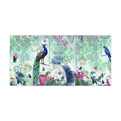 Peacock Parrot Bird Pattern Exotic Summer Green Flower Jungle Paradise Yoga Headband by Cemarart