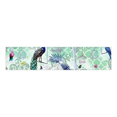 Peacock Parrot Bird Pattern Exotic Summer Green Flower Jungle Paradise Velvet Scrunchie by Cemarart