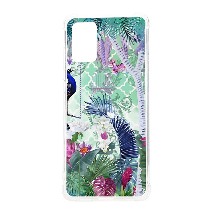 Peacock Parrot Bird Pattern Exotic Summer Green Flower Jungle Paradise Samsung Galaxy S20Plus 6.7 Inch TPU UV Case