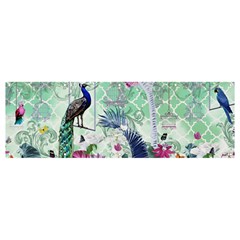 Peacock Parrot Bird Pattern Exotic Summer Green Flower Jungle Paradise Banner And Sign 12  X 4  by Cemarart