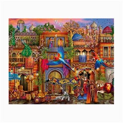 Arabian Street Art Colorful Peacock Tiger Man Parrot Horse Dancer Fantasy Small Glasses Cloth