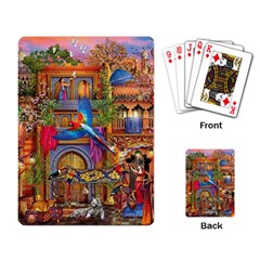 Arabian Street Art Colorful Peacock Tiger Man Parrot Horse Dancer Fantasy Playing Cards Single Design (rectangle) by Cemarart